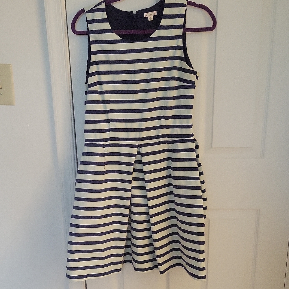 Gap Dress Womens Summer Fisherman Costal Hoop Stripe Fit & Flare Blue/Green Sz 6